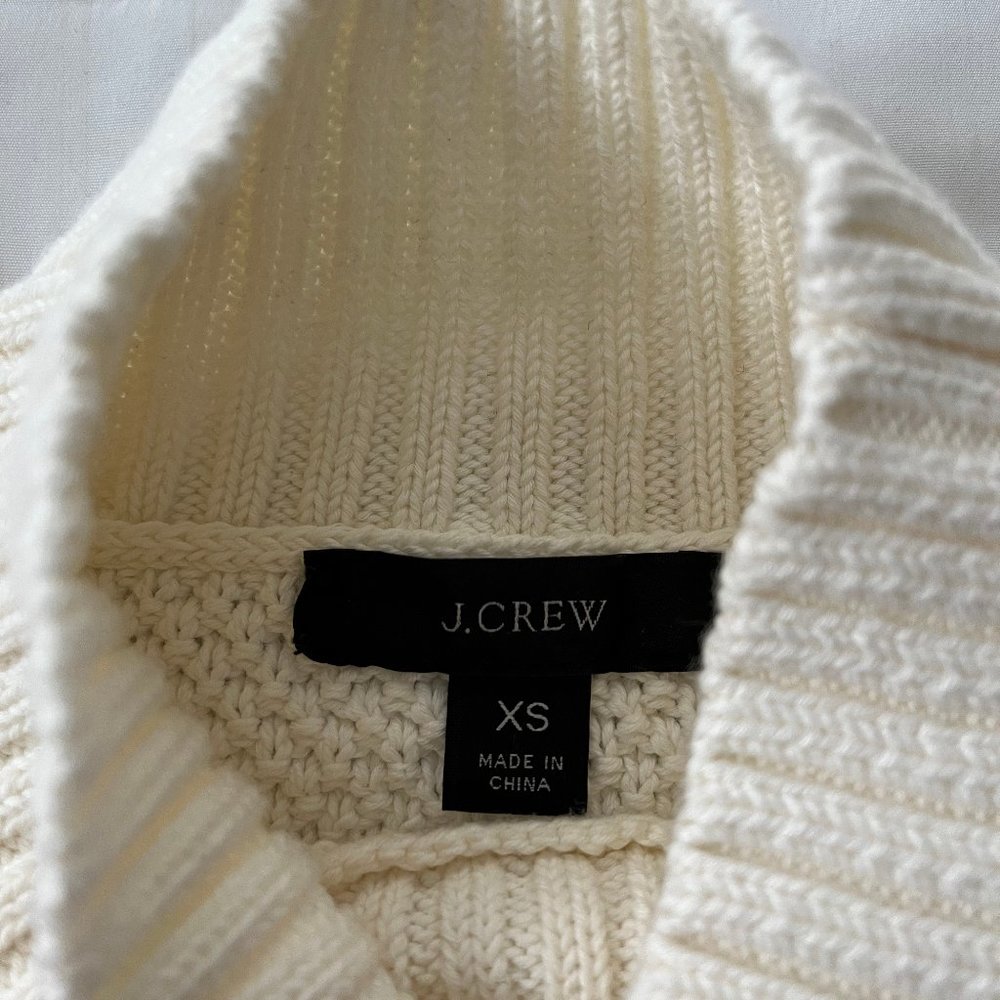 Women's J. Crew Cream Cable-Knit Turtleneck Sweater
